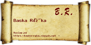 Baska Réka névjegykártya